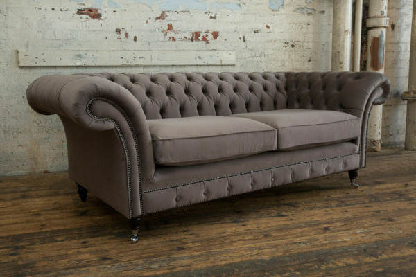 Luxus Tauper Chesterfield Dreisitzer Wohnzimmer 3-er Couch Design Sofa