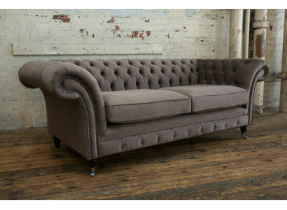 Luxus Tauper Chesterfield Dreisitzer Wohnzimmer 3-er Couch Design Sofa