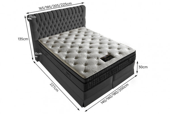 Graues Luxus Schlafzimmer Chesterfield Bett Polster Design Luxus Doppelbetten