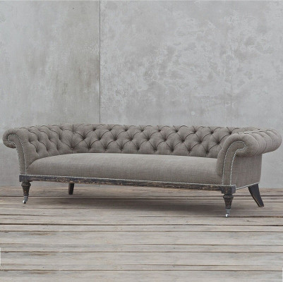 Chesterfield Sofa Couch Polster Stoff Leder Couchen Polster Garnitur 4 Sitzers