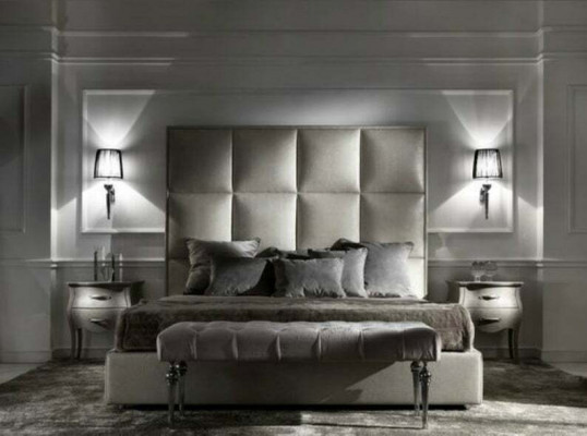 Doppelbett Betten Textil Designer Ehe Modernes Bett Schlafzimmer Polster Textil