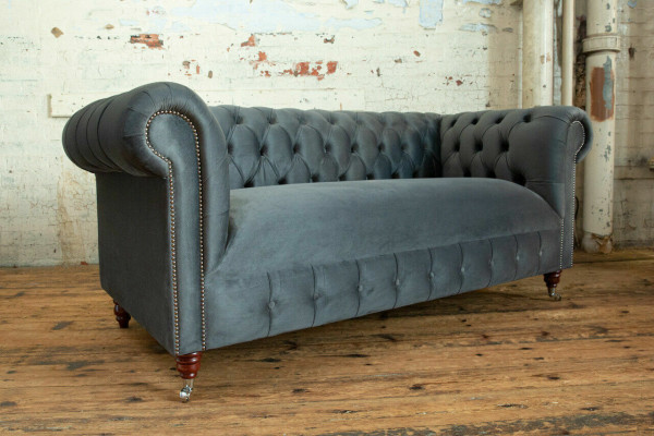 Moderner grauer Dreisitzer Luxus Wohnzimmer 3-Sitzer Sofa
