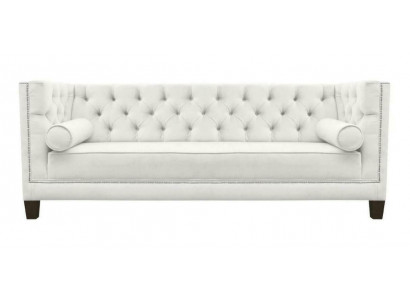 Dreisitzer Stoff Wohnzimmer weiß Couchen Polster Sofa Sofas Chesterfield couch