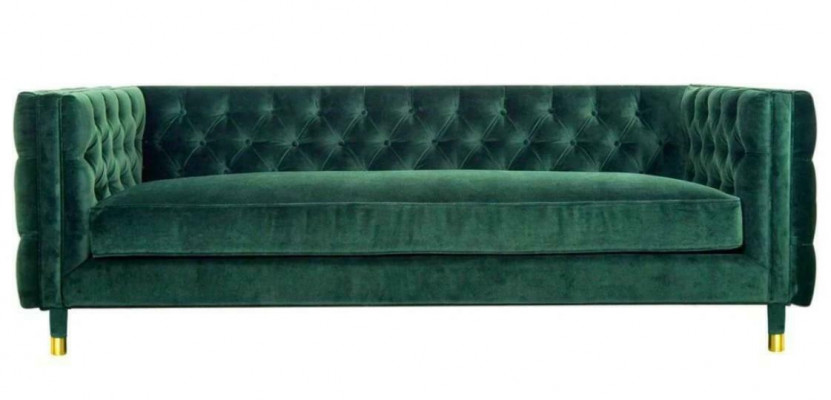Chesterfield 4-Sitzer Sofa Luxus Design Möbel Textil Stoff Couchen Grün Sofas