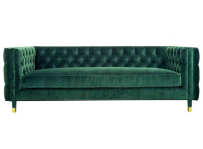 Chesterfield 4-Sitzer Sofa Luxus Design Möbel Textil Stoff Couchen Grün Sofas