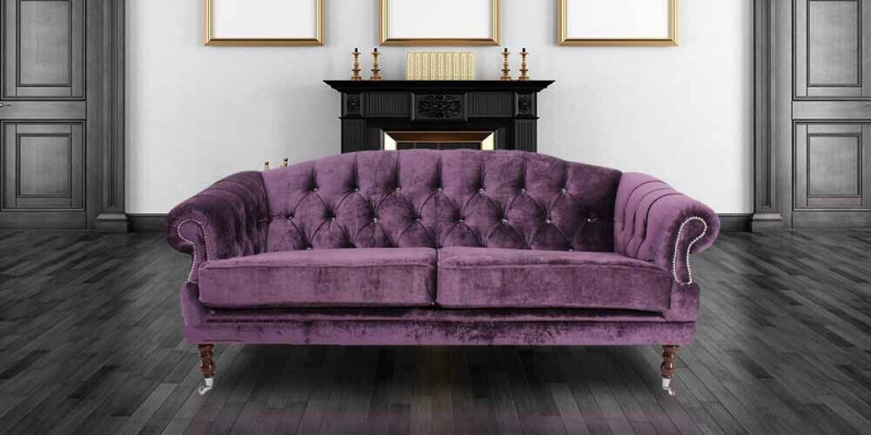 Barock Rokoko Sofa Couch Textil Samt Chesterfield - Designer Couchen