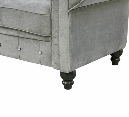 Grauer Chesterfield 3-er Luxus Wohnzimmer Couch Designer Sofa