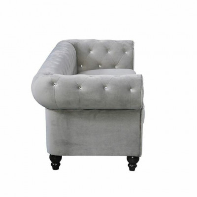 Grauer Chesterfield 3-er Luxus Wohnzimmer Couch Designer Sofa