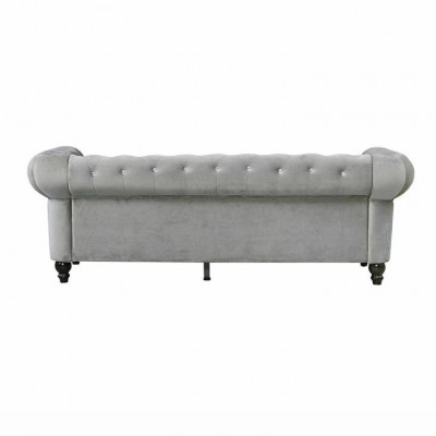 Grauer Chesterfield 3-er Luxus Wohnzimmer Couch Designer Sofa