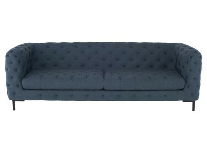 Grauer Moderner 3-Sitzer Chesterfield Wohnzimmer Stilvolle Couch 