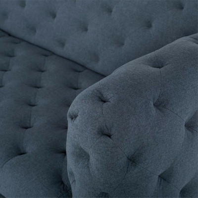 Grauer Moderner 3-Sitzer Chesterfield Wohnzimmer Stilvolle Couch 