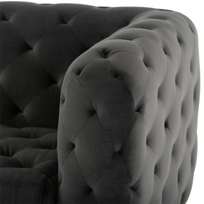 Designer Schwarzer Dreisitzer Chesterfield 3-er Moderne Couch