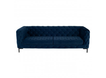 Stilvoller Blauer Chesterfield 3-Sitzer Wohnzimmer Luxus Couch