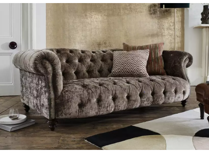 Chesterfield Sofa Couch Polster Stoff Leder Couchen Polster Garnitur 3 Sitzers