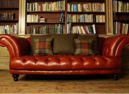 Braune Leder Chesterfield Sofa Couch Polster Stoff couchen Garnitur 3 Sitzer Neu