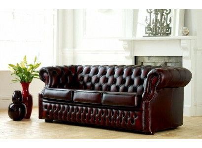 Chesterfield Sofa Couch Polster Leder Couchen Garnitur 3 Sitzers Dreisitzer Neu