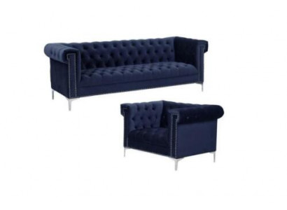 Blaue chesterfield sofagarnitur couch royal blau couchen sofa set garnituren neu