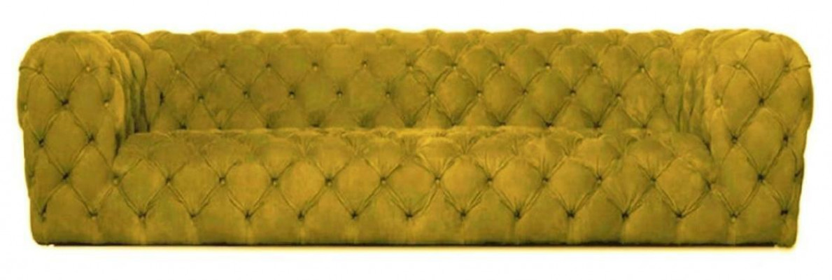 Gelbe Chesterfield Couch Viersitzer xxl big sofa gemütliche couchen weich neu