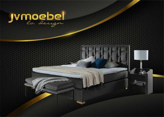 Chesterfield Doppelbett Schlafzimmer Samt Betten Bettgestell Nachttisch 3tlg Set