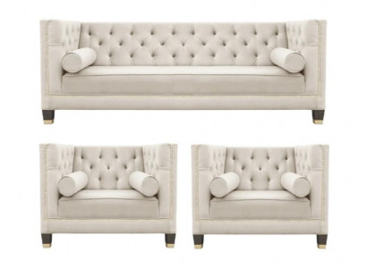 Sofagarnitur Couch Samt Polster couchen 3tlg. set garnituren wohnzimmer