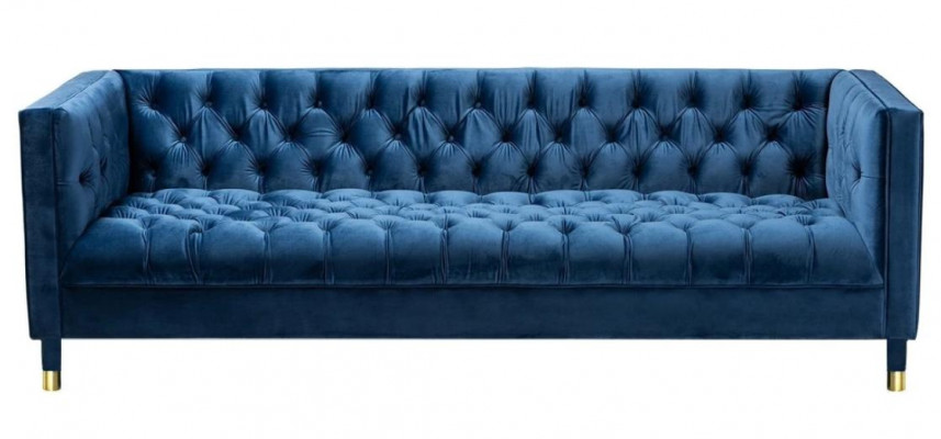 Blaue Chesterfield Textil Modern Design Stoff Kreative Möbel Neu Wohnzimmer Sofa