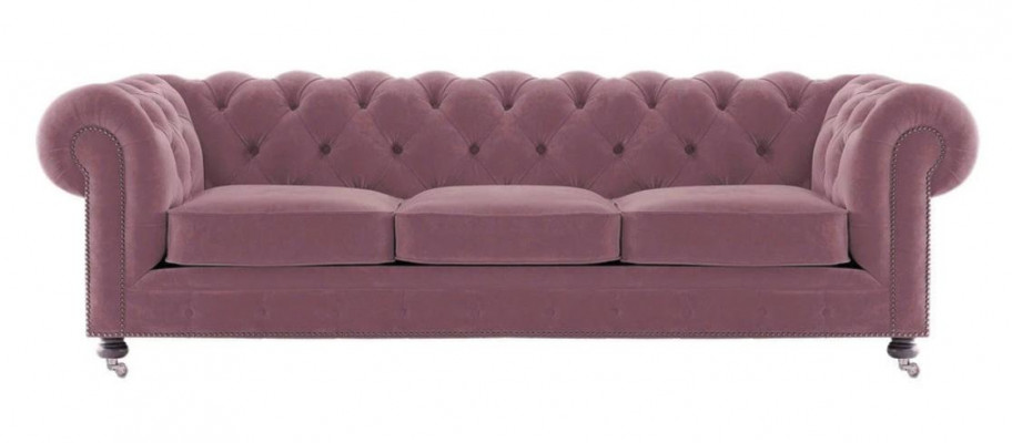 Luxus Gelb Chesterfield Samt Dreisitzer Polster Möbel Hotel Wohnzimmer Praxis