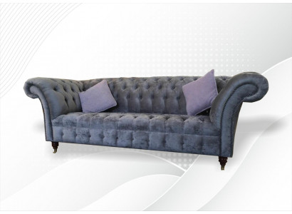 Chesterfield 3 Sitzer xxl Polster Sitz Couch Sofa Garnitur Big Couchen Graue Neu