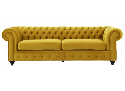 Gelbe Couch mit knöpfen Chesterfield Sofa Polster Sitz Couchen Sofas Luxus Neu
