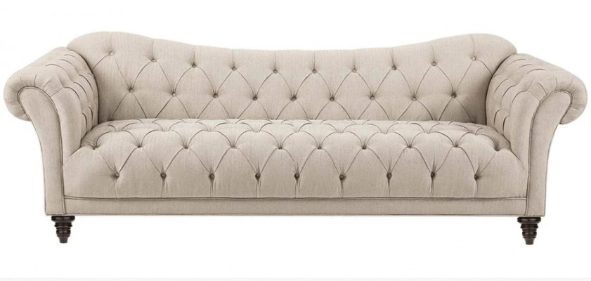 Beige Couch mit knöpfen Chesterfield Sofa Polster Sitz Couchen Sofas Luxus Neu