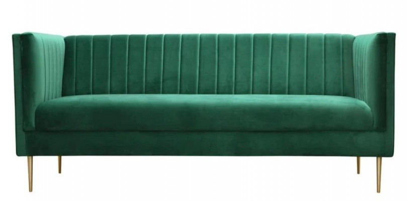 Luxus Grün Chesterfield Dreisitzer Polster Möbel Hotel Wohnzimmer Praxis Samt