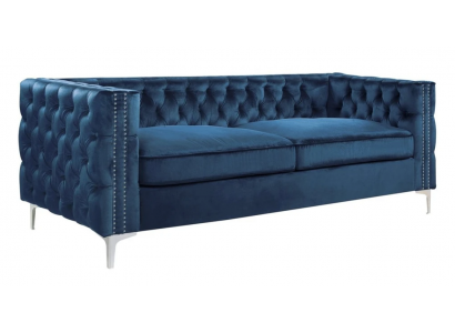 Blaue wohnzimmer samt couch sofa polster couchen dreisitzer luxus möbel stoff