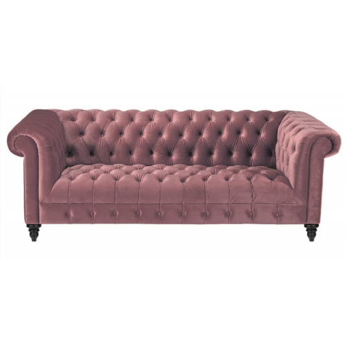 Fuchsia Samt Couch Luxus Polster Chesterfield Möbel Sofa mit Knöpfen Dreisitzer