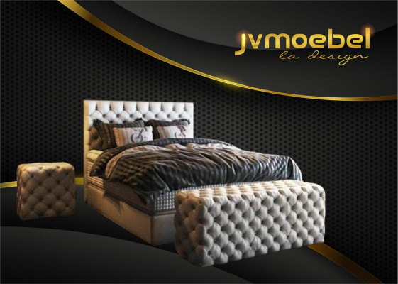 Bett 2x Nachttisch 3 tlg. Schlafzimmer Set Design Luxus Möbel Modern Betten Neu