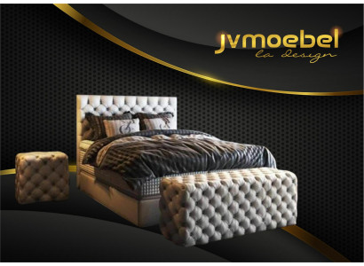 Bett 2x Nachttisch 3 tlg. Schlafzimmer Set Design Luxus Möbel Modern Betten Neu