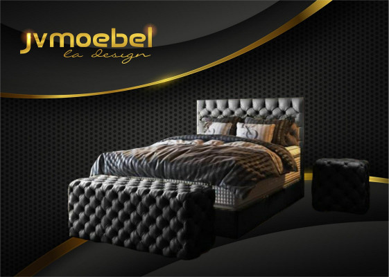 Bett 2x Nachttisch 3 tlg. Schlafzimmer Set Design Luxus Möbel Modern Betten Neu