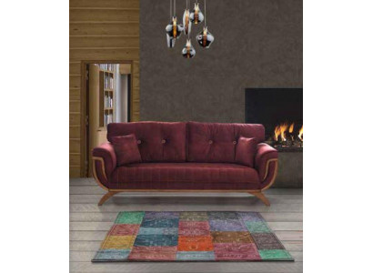 Luxus Dreisitzer Moderne Couch Möbel Rote Couchen Sofas Stoff Textil