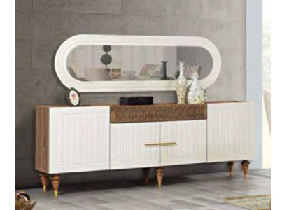 Kommode Schubladen Holz Sideboard Spiegel Massiv Kommoden Wohnzimmer
