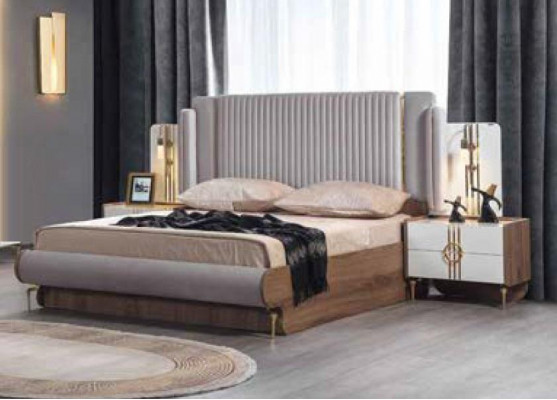 Modernes Bett luxuriöses Design Polstermöbel Bettgestell aus echtem