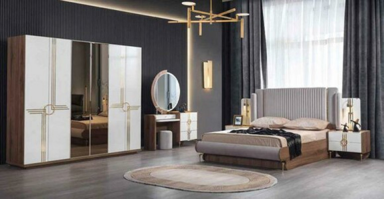 Modernes Bett luxuriöses Design Polstermöbel Bettgestell aus echtem