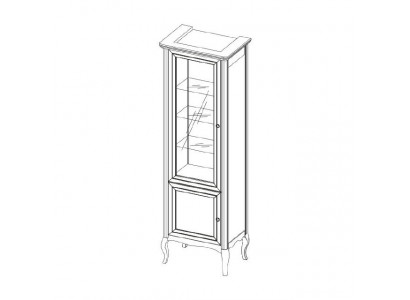 Schrank Echtes Holz Massivholz Klassische Vitrine Vitrinenschrank-Model PR-W 1-2