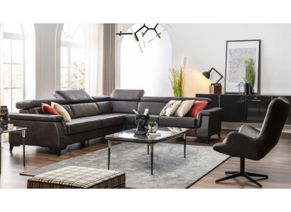 Sofagarnitur Ecksofa L-Form Couch Sessel Möbel Bettfunktion Schwarz Neu