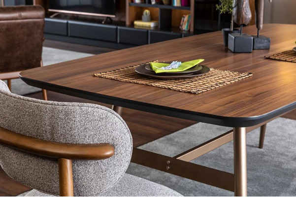 Essgruppe Esszimmer Esstisch Stühle Sideboard Set 7tlg Holz Braun Neu