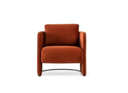 Sessel Ohrensessel Cocktailsessel Sitzer Modern Stoff Rot Design Sitz