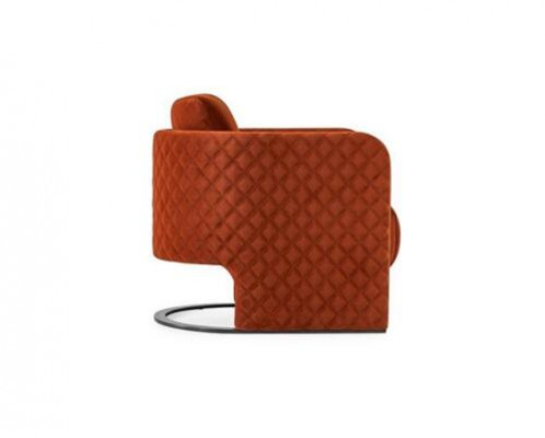 Sessel Ohrensessel Cocktailsessel Sitzer Modern Stoff Rot Design Sitz
