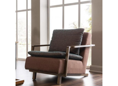 Sessel Ohrensessel Cocktailsessel Sitzer Modern Holzgestell Stoff Sitz