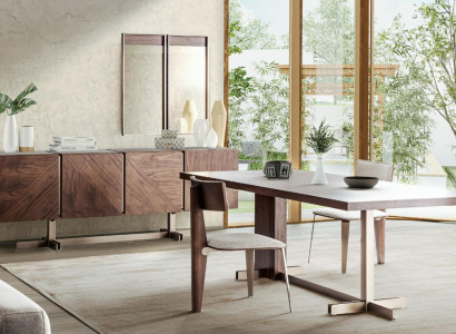 Brauner Esstisch Designer Tische Tisch + 4x Lehnstuhl Möbel 5tlg. Set