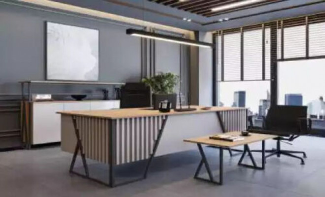 Hell Graue Büro Einrichtung Büromöbel Set Tisch Schreibtisch Schrank 3tlg