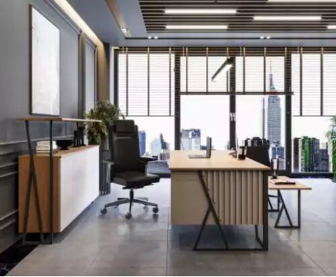 Hell Graue Büro Einrichtung Büromöbel Set Tisch Schreibtisch Schrank 3tlg