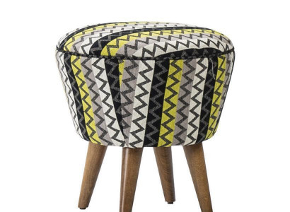 Bunter Hocker Puff Luxus Hocker Polstermöbel Sitzhocker Ottomane Brandneu