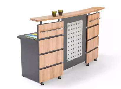 Moderne Empfangstheke mit Kommode aus grauem Holz Büromöbel neu